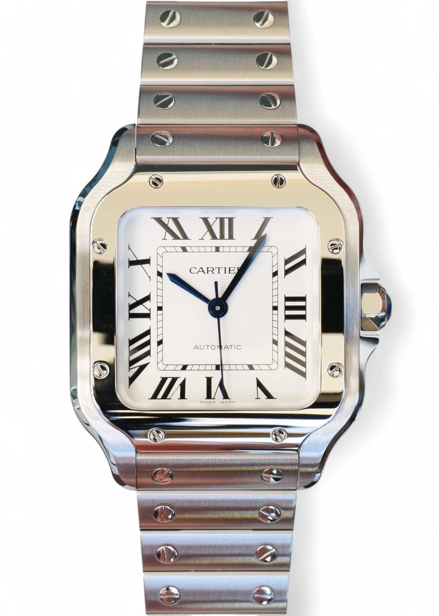 Cartier Santos White Opaline dial