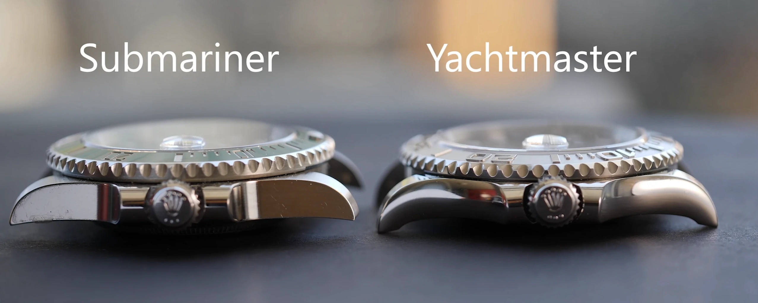 lug profile case profile Rolex Submariner vs Rolex Yacht-Master