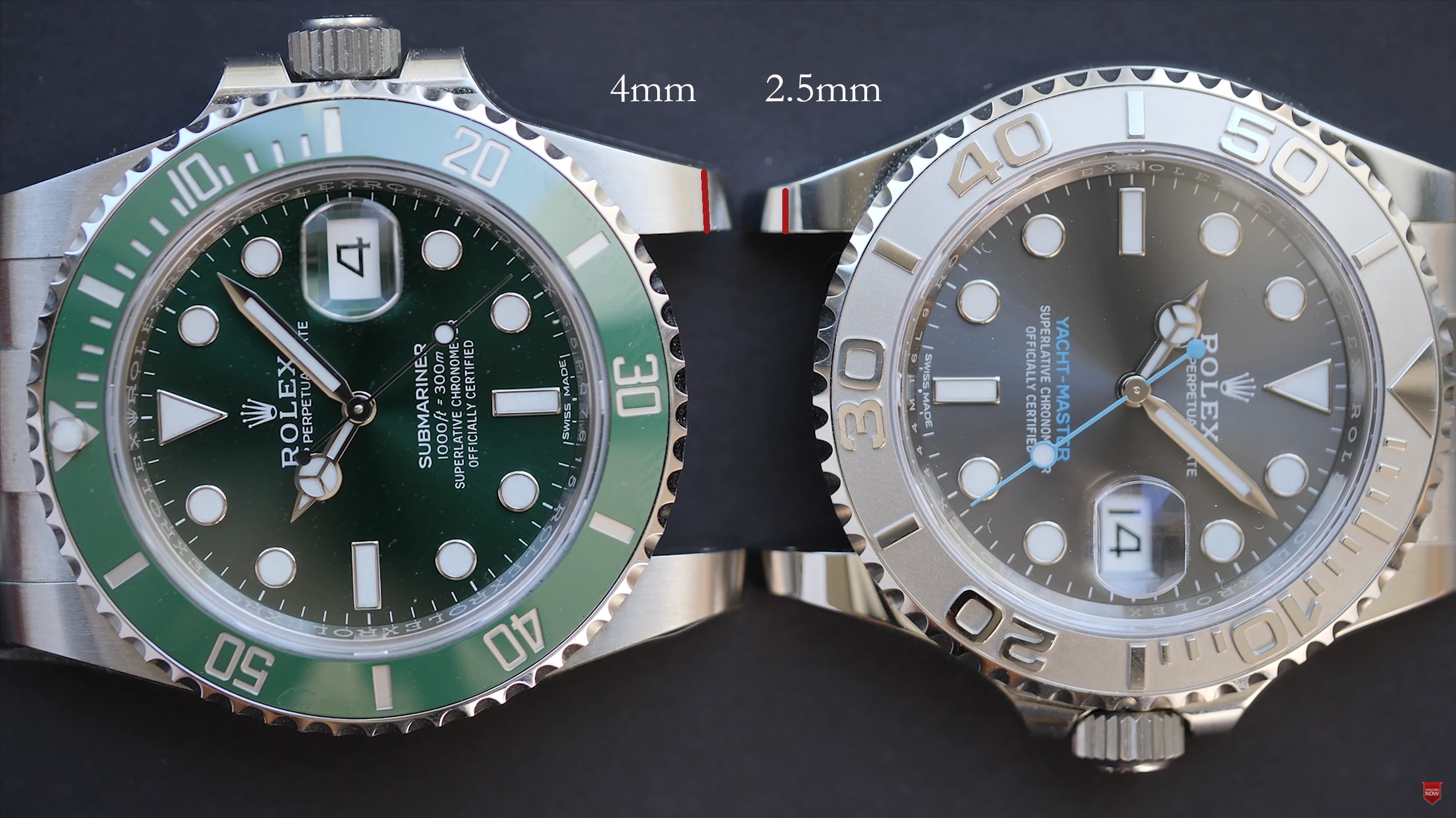Rolex Submariner vs Rolex Yacht-Master lug width