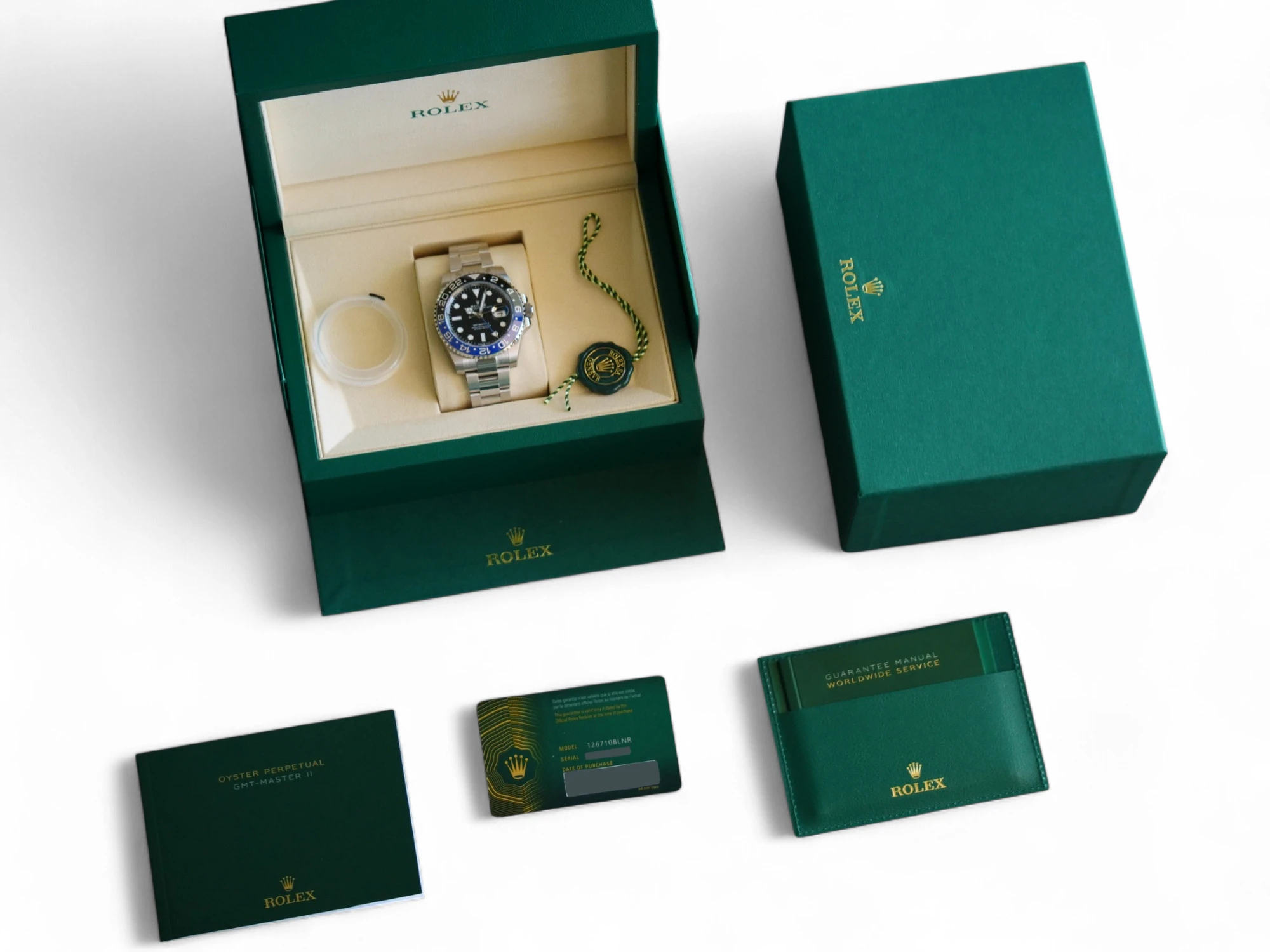 Rolex GMT Master II Batman 126710BLNR set