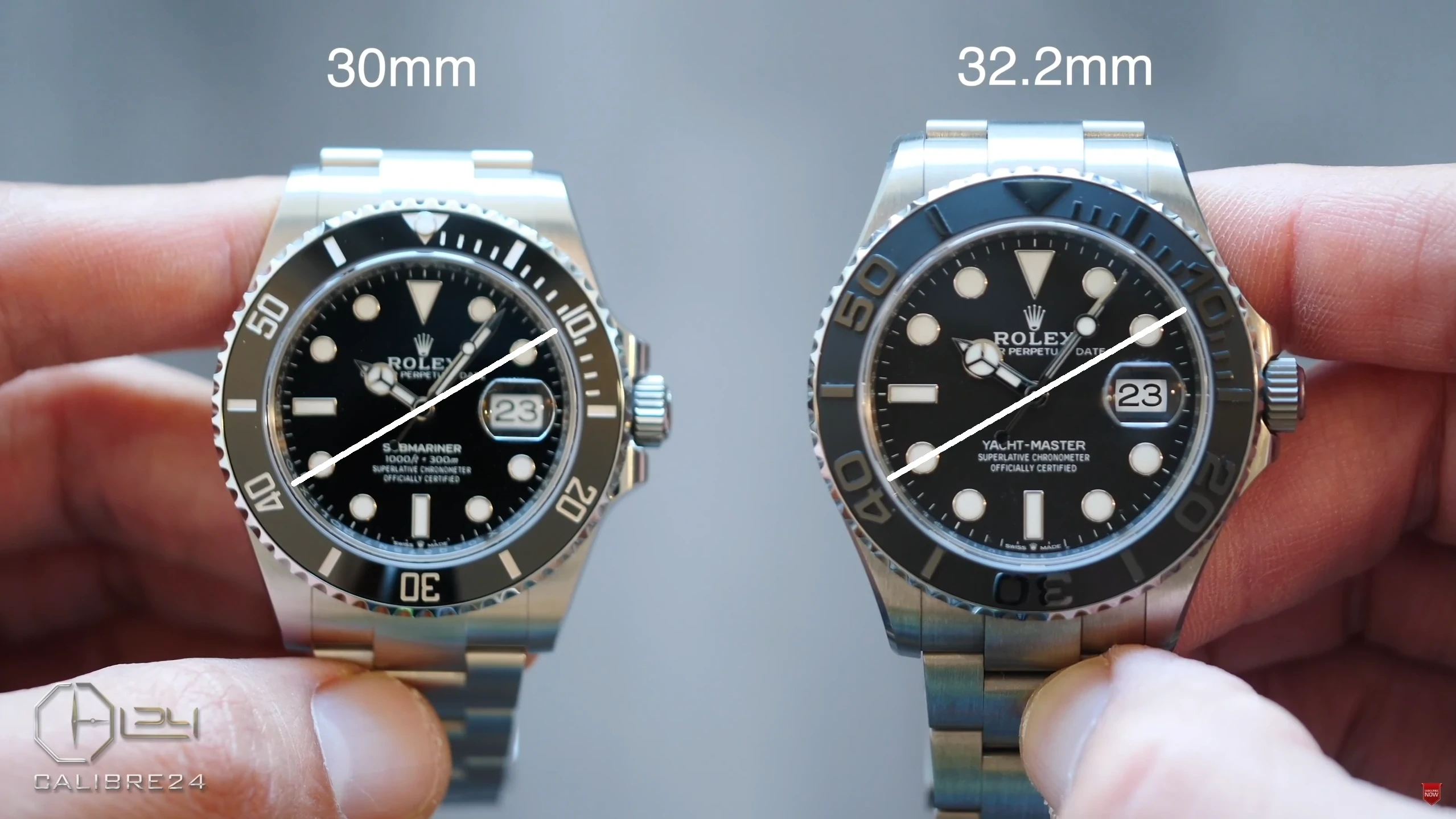 Rolex Yacht-Master 42 vs Submariner 41 Crystal size