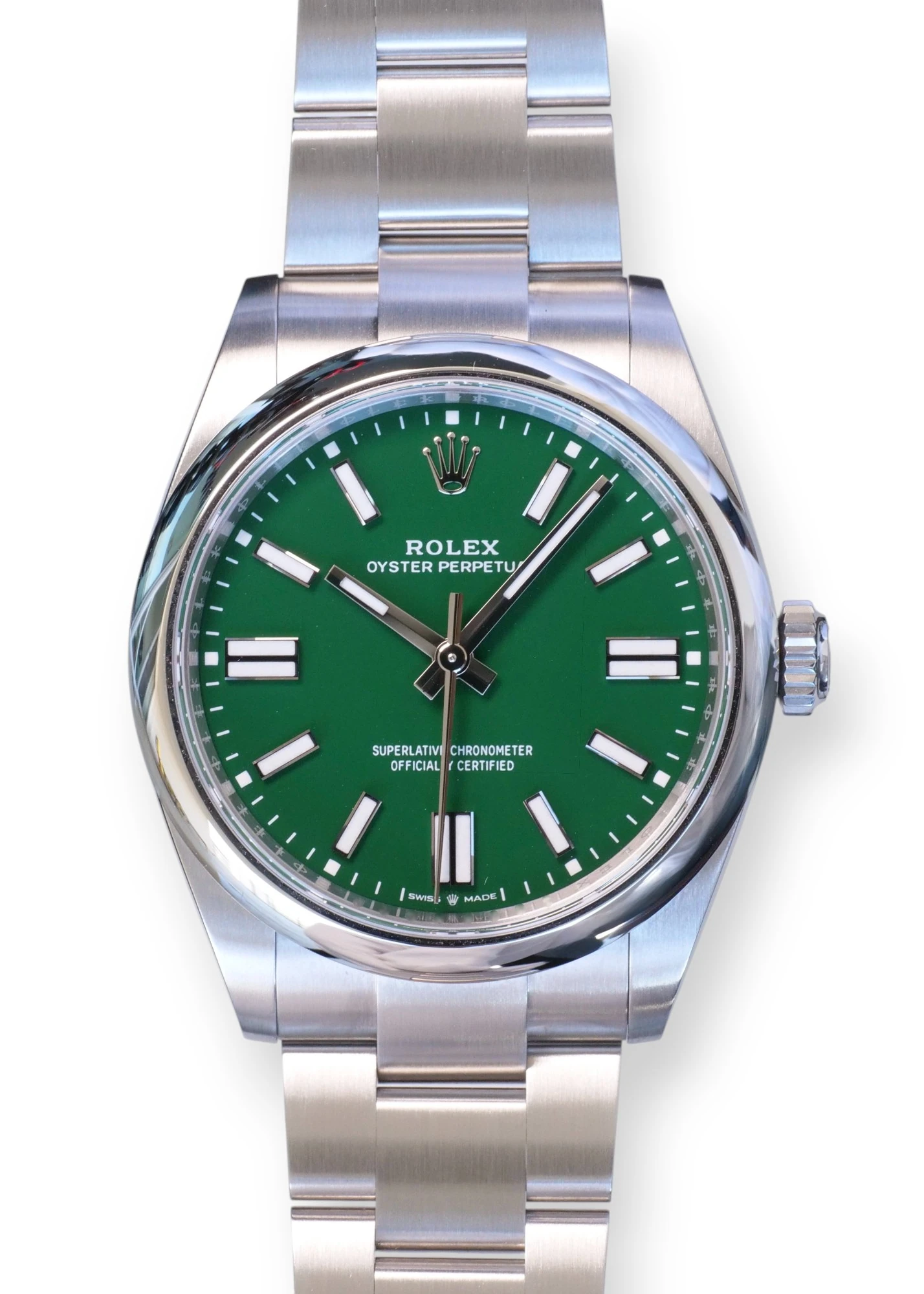 Rolex Oyster Perpetual 41 Green Dial Brand New for sale calibre24