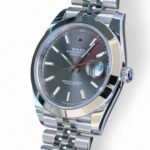 ROLEX DATEJUST 41 SLATE DIAL SMOOTH BEZEL JUBILEE BRACELET 126300
