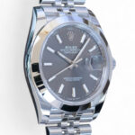 ROLEX DATEJUST 41 SLATE DIAL SMOOTH BEZEL JUBILEE BRACELET 126300