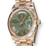 Rolex Day Date 2020 Olive Green Everose Gold Mint Condition Calibre24 full box set with NFC card and hang tag
