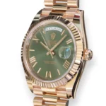 Rolex Day Date 2020 Olive Green Everose Gold Mint Condition Calibre24 full box set with NFC card and hang tag