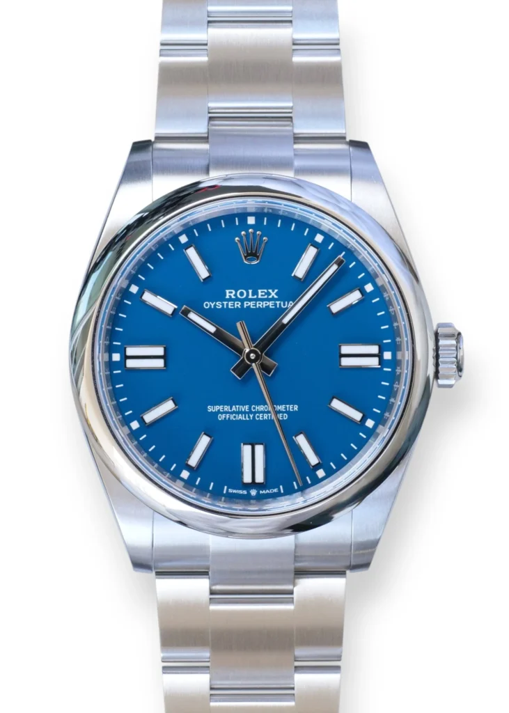 Rolex Oyster Perpetual 41 Med blue Dial 2025 Full box set with papers for sale calibre24