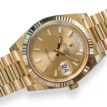 Rolex Day-Date 40 Yellow gold Champagne Dial 2016 unused unworn factory stickered for sale at calibre24.com.au